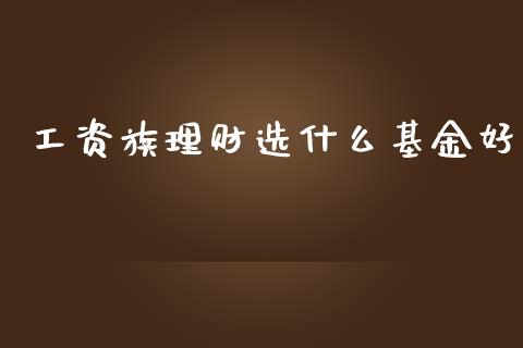 工资族理财选什么基金好_https://www.qdlswl.com_理财_第1张