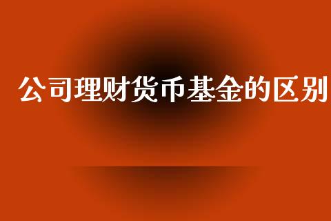 公司理财货币基金的区别_https://www.qdlswl.com_理财_第1张