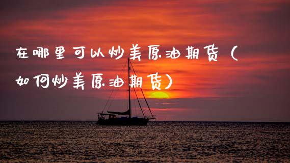 在哪里可以炒美原油期货（如何炒美原油期货）_https://www.qdlswl.com_股指_第1张