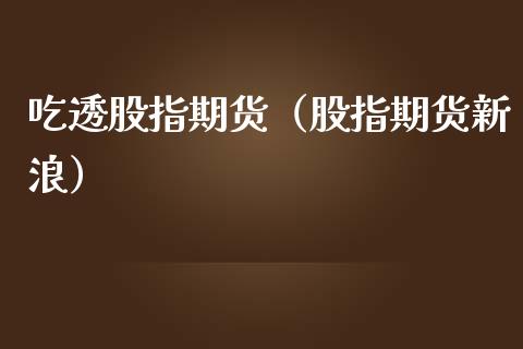 吃透股指期货（股指期货新浪）_https://www.qdlswl.com_期货_第1张
