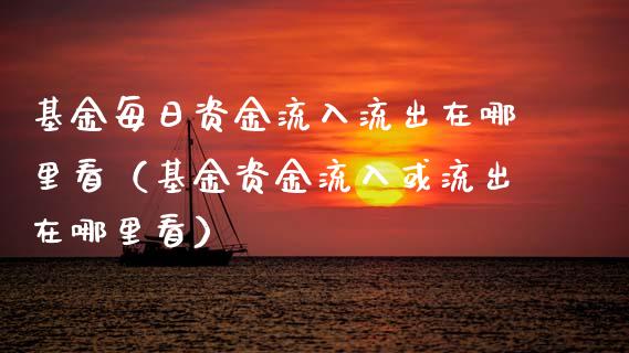 基金每日资金流入流出在哪里看（基金资金流入或流出在哪里看）_https://www.qdlswl.com_理财_第1张