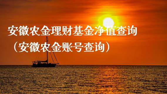 安徽农金理财基金净值查询（安徽农金账号查询）_https://www.qdlswl.com_基金_第1张