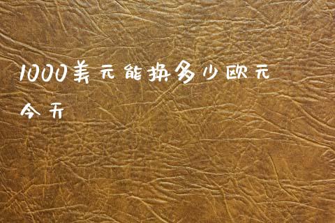 1000美元能换多少欧元今天_https://www.qdlswl.com_直播_第1张