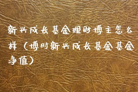 新兴成长基金理财博主怎么样（博时新兴成长基金基金净值）_https://www.qdlswl.com_基金_第1张