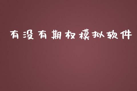 有没有期权模拟软件_https://www.qdlswl.com_外盘_第1张