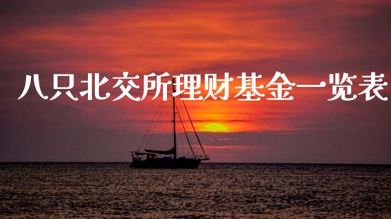 八只北交所理财基金一览表_https://www.qdlswl.com_基金_第1张