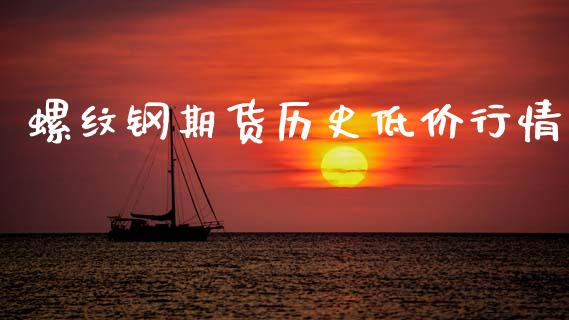 螺纹钢期货历史低价行情_https://www.qdlswl.com_期货_第1张
