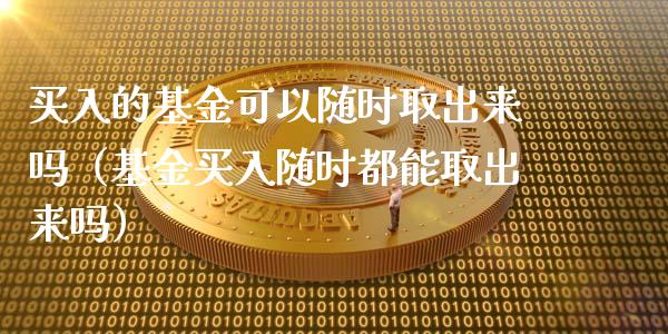 买入的基金可以随时取出来吗（基金买入随时都能取出来吗）_https://www.qdlswl.com_理财_第1张