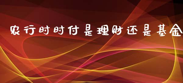 农行时时付是理财还是基金_https://www.qdlswl.com_理财_第1张