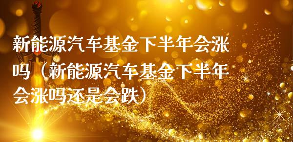 新能源汽车基金下半年会涨吗（新能源汽车基金下半年会涨吗还是会跌）_https://www.qdlswl.com_理财_第1张