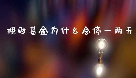 理财基金为什么会停一两天_https://www.qdlswl.com_基金_第1张