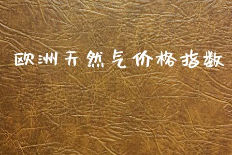 欧洲天然气价格指数_https://www.qdlswl.com_期货_第1张