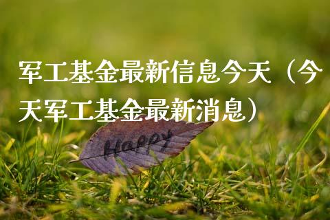 军工基金最新信息今天（今天军工基金最新消息）_https://www.qdlswl.com_基金_第1张