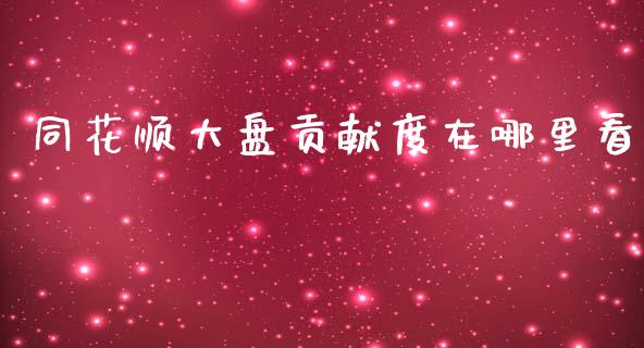 同花顺大盘贡献度在哪里看_https://www.qdlswl.com_股指_第1张