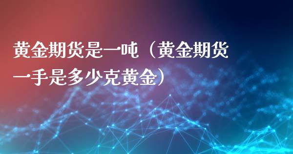 黄金期货是一吨（黄金期货一手是多少克黄金）_https://www.qdlswl.com_股指_第1张