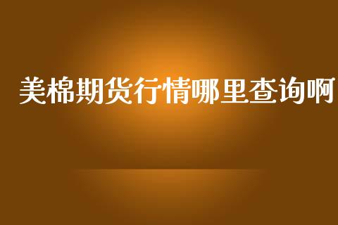 美棉期货行情哪里查询啊_https://www.qdlswl.com_股指_第1张