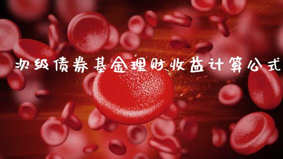 次级债券基金理财收益计算公式_https://www.qdlswl.com_基金_第1张