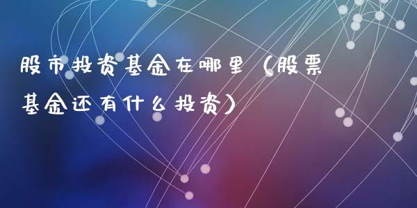 股市投资基金在哪里（股票基金还有什么投资）_https://www.qdlswl.com_理财_第1张
