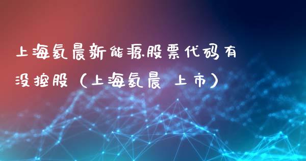上海氢晨新能源股票代码有没控股（上海氢晨 上市）_https://www.qdlswl.com_内盘_第1张