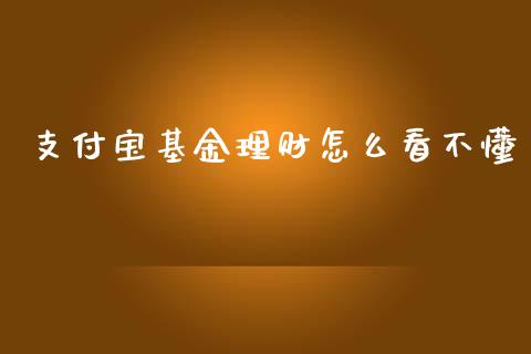 支付宝基金理财怎么看不懂_https://www.qdlswl.com_基金_第1张