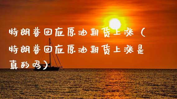 特朗普回应原油期货上涨（特朗普回应原油期货上涨是真的吗）_https://www.qdlswl.com_股指_第1张