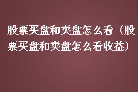 股票买盘和卖盘怎么看（股票买盘和卖盘怎么看收益）_https://www.qdlswl.com_外盘_第1张