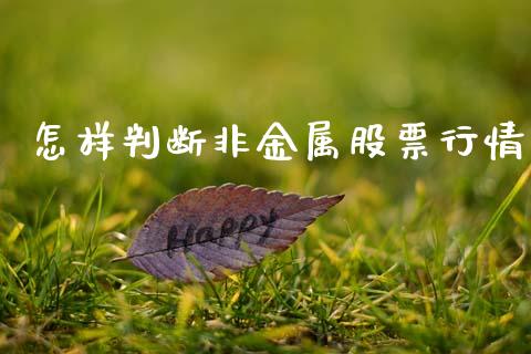 怎样判断非金属股票行情_https://www.qdlswl.com_内盘_第1张