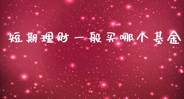 短期理财一般买哪个基金_https://www.qdlswl.com_基金_第1张