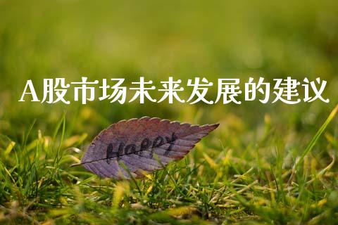 A股市场未来发展的建议_https://www.qdlswl.com_期货_第1张