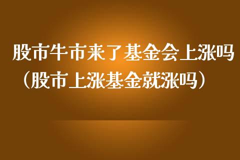 股市牛市来了基金会上涨吗（股市上涨基金就涨吗）_https://www.qdlswl.com_理财_第1张