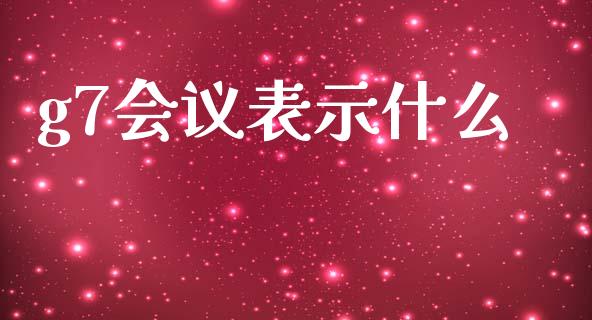 g7会议表示什么_https://www.qdlswl.com_外盘_第1张