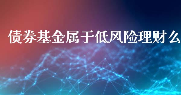债券基金属于低风险理财么_https://www.qdlswl.com_理财_第1张