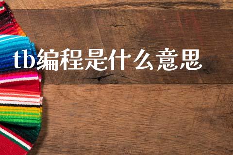 tb编程是什么意思_https://www.qdlswl.com_直播_第1张