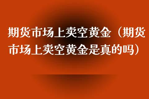 期货市场上卖空黄金（期货市场上卖空黄金是真的吗）_https://www.qdlswl.com_期货_第1张