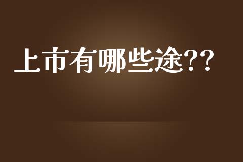上市有哪些途??_https://www.qdlswl.com_直播_第1张