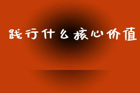 践行什么核心价值_https://www.qdlswl.com_期货_第1张