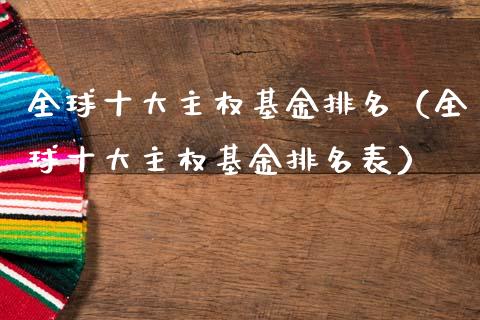 全球十大主权基金排名（全球十大主权基金排名表）_https://www.qdlswl.com_基金_第1张
