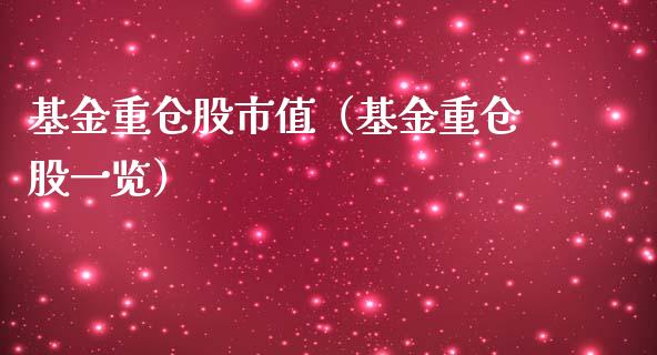 基金重仓股市值（基金重仓股一览）_https://www.qdlswl.com_基金_第1张