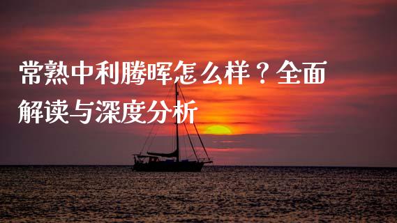常熟中利腾晖怎么样？全面解读与深度分析_https://www.qdlswl.com_股票_第1张