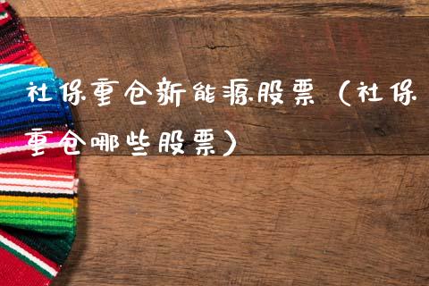 社保重仓新能源股票（社保重仓哪些股票）_https://www.qdlswl.com_股票_第1张