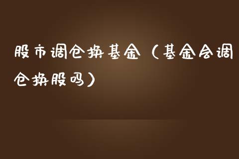 股市调仓换基金（基金会调仓换股吗）_https://www.qdlswl.com_理财_第1张