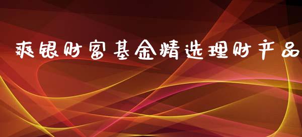爽银财富基金精选理财产品_https://www.qdlswl.com_基金_第1张