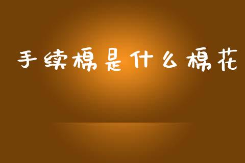 手续棉是什么棉花_https://www.qdlswl.com_理财_第1张