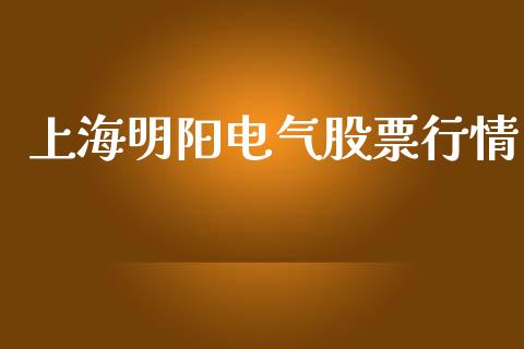 上海明阳电气股票行情_https://www.qdlswl.com_股票_第1张