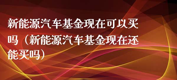 新能源汽车基金现在可以买吗（新能源汽车基金现在还能买吗）_https://www.qdlswl.com_理财_第1张
