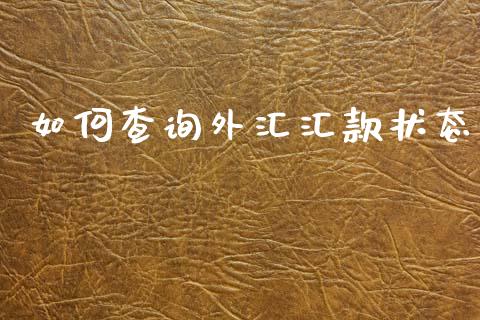 如何查询外汇汇款状态_https://www.qdlswl.com_外盘_第1张