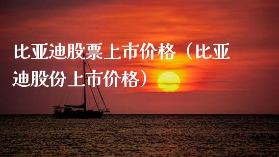 比亚迪股票上市价格（比亚迪股份上市价格）_https://www.qdlswl.com_股票_第1张