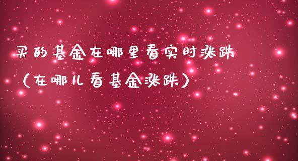 买的基金在哪里看实时涨跌（在哪儿看基金涨跌）_https://www.qdlswl.com_基金_第1张