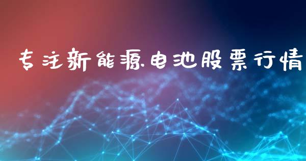 专注新能源电池股票行情_https://www.qdlswl.com_内盘_第1张