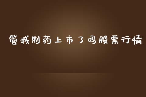 管城制药上市了吗股票行情_https://www.qdlswl.com_股票_第1张